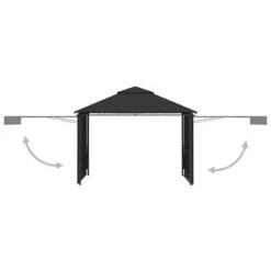 VidaXL Prieel Met Uitschuifbare Daken 180 G/m² 3x3x2,75 M Antraciet -Buitenparasol Winkel 0ace9150d89546aa96fea4512b6f9844