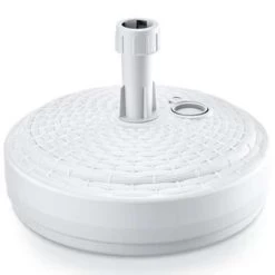 Prosperplast Parasolvoet - Rond - Rotan - Wit - 10 L - 39 Cm