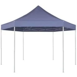 VidaXL Partytent Pop-up Zeshoekig Inklapbaar 3,6x3,1 M Donkerblauw