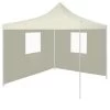 VidaXL Partytent Met 2 Zijwanden Inklapbaar 2x2 M Staal Crème -Buitenparasol Winkel 1000001050