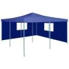 VidaXL Prieel Inklapbaar Met 2 Zijwanden 5x5 M Blauw 1 VidaXL Prieel Inklapbaar Met 2 Zijwanden 5x5 M Blauw -Buitenparasol Winkel 1000001117