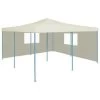 VidaXL Prieel Inklapbaar Met 2 Zijwanden 5x5 M Crème 1 VidaXL Prieel Inklapbaar Met 2 Zijwanden 5x5 M Crème -Buitenparasol Winkel 1000001129