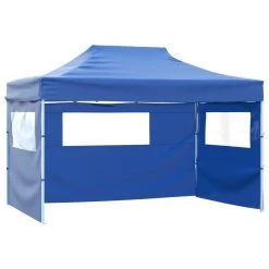 VidaXL Vouwtent Met 3 Wanden 3x4,5 M Blauw
