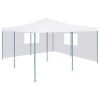 VidaXL Prieel Inklapbaar Met 2 Zijwanden 5x5 M Wit -Buitenparasol Winkel 1000001148