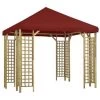 VidaXL Prieel 3x3 M Bordeaux 1 VidaXL Prieel 3x3 M Bordeaux -Buitenparasol Winkel 1000001205
