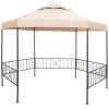 VidaXL Tuinprieel 323x265 Cm Hexagonaal Beige -Buitenparasol Winkel 1000001221