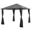 VidaXL Prieel Met Gordijn 3x3 M Aluminium Zwart 1 VidaXL Prieel Met Gordijn 3x3 M Aluminium Zwart -Buitenparasol Winkel 1000001222