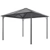 VidaXL Prieel Met Dak 3x3 M Aluminium Zwart -Buitenparasol Winkel 1000001249