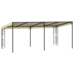 VidaXL Wandprieel 6x3x2,5 M Crème -Buitenparasol Winkel 1000001292 0103