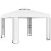 VidaXL Prieel Met Dubbel Dak 3x3 M Wit -Buitenparasol Winkel 1000001318