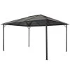 VidaXL Prieel Met Dak 4x3x2,6 M Aluminium Zwart 2 VidaXL Prieel Met Dak 4x3x2,6 M Aluminium Zwart -Buitenparasol Winkel 1000001321