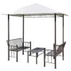 VidaXL Tuinpaviljoen Met Tafel En Bankjes 2,5x1,5x2,4 M -Buitenparasol Winkel 1000001333
