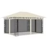 VidaXL Prieel Met Klamboe 180 G/m² 4x3x2,73 M Crème -Buitenparasol Winkel 1000001351
