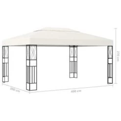 VidaXL Prieel 3x4 M Stof Crème -Buitenparasol Winkel 1000001370 0103