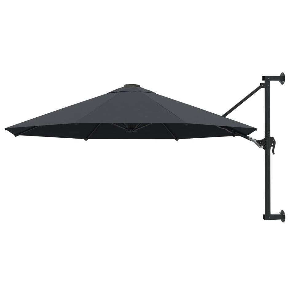 VidaXL Wandparasol Met Metalen Paal 300 Cm Antraciet 3 VidaXL Wandparasol Met Metalen Paal 300 Cm Antraciet