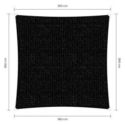 Sunfighters Vierkant 3,6 Meter Zwart -Buitenparasol Winkel 1000013818 0101