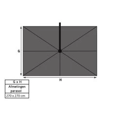 Platinum Voyager Zweefparasol T2 2,7x2,7 M. - Antraciet + Voet En Hoes -Buitenparasol Winkel 1000031721 0103