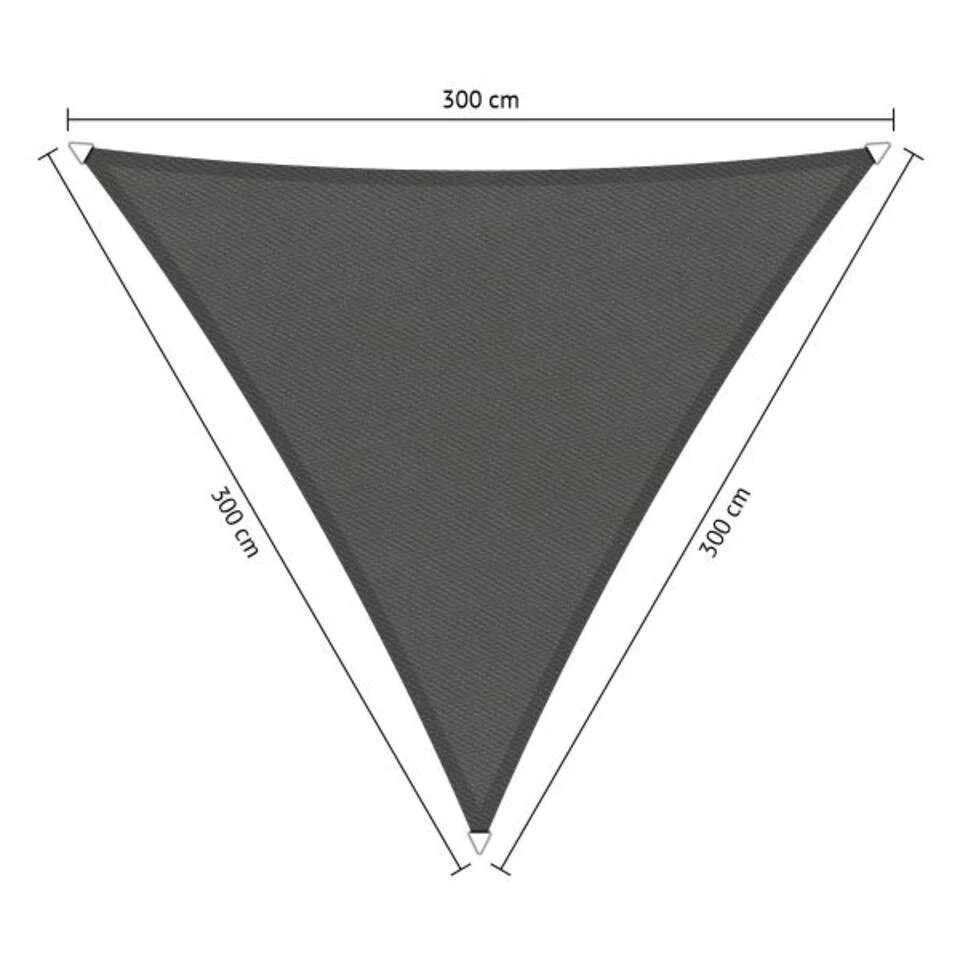 Shadow Comfort Waterafstotend, Driehoek 3x3x3m Warm Grey Metset 3 Shadow Comfort Waterafstotend, Driehoek 3x3x3m Warm Grey Metset