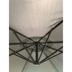 SenS-Line Menorca Zweefparasol Rond - Ø 300 Cm - Antraciet -Buitenparasol Winkel 1000038295 0102