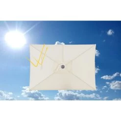 Easysol Rechthoekige Muurparasol - 200 X 140 Cm - Ecru / Gebroken Wit -Buitenparasol Winkel 1000046829 0103