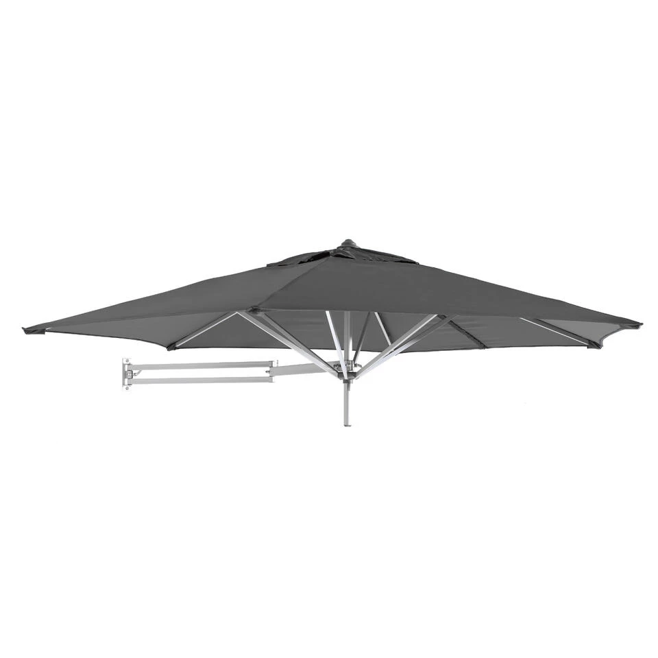 Easysol Muurparasol - Hexagonaal / Rond - 250 Cm Diameter - Grijs 5 Easysol Muurparasol - Hexagonaal / Rond - 250 Cm Diameter - Grijs - Afbeelding 3
