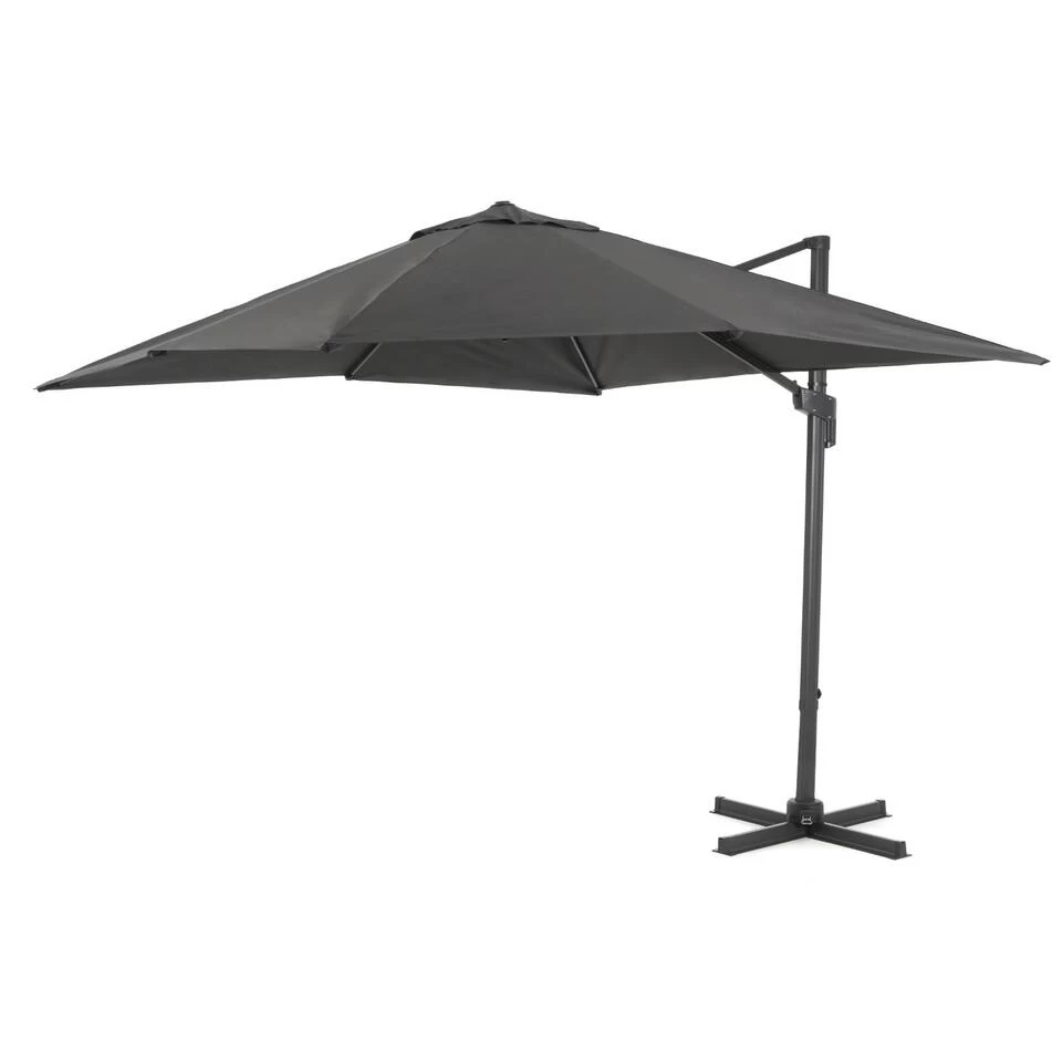 ACAZA Kantelbare Zweefparasol 300x300 Cm - Donker Grijs 6 ACAZA Kantelbare Zweefparasol 300x300 Cm - Donker Grijs - Afbeelding 4
