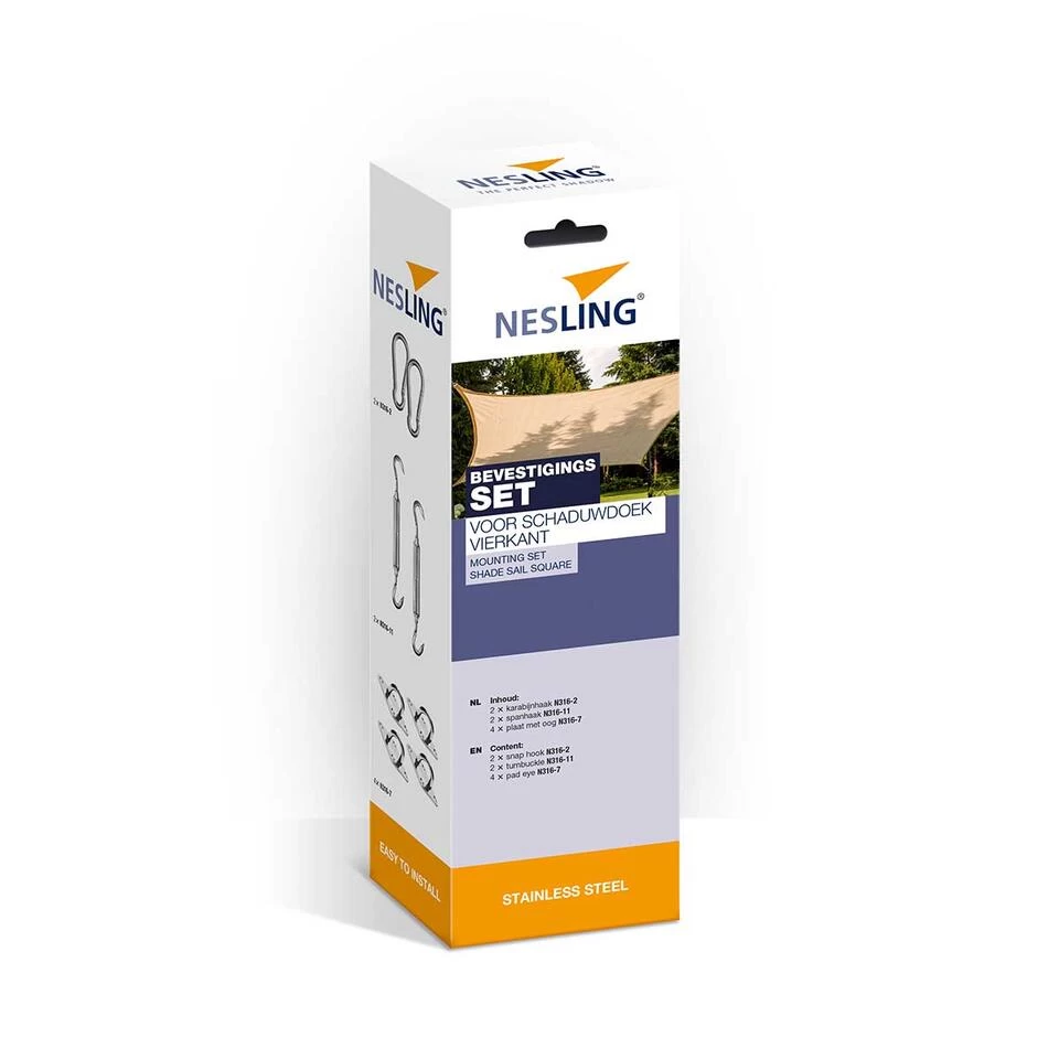 Nesling Schaduwdoek Bevestigingsset Vierkant Rechthoek 3 Nesling Schaduwdoek Bevestigingsset Vierkant Rechthoek