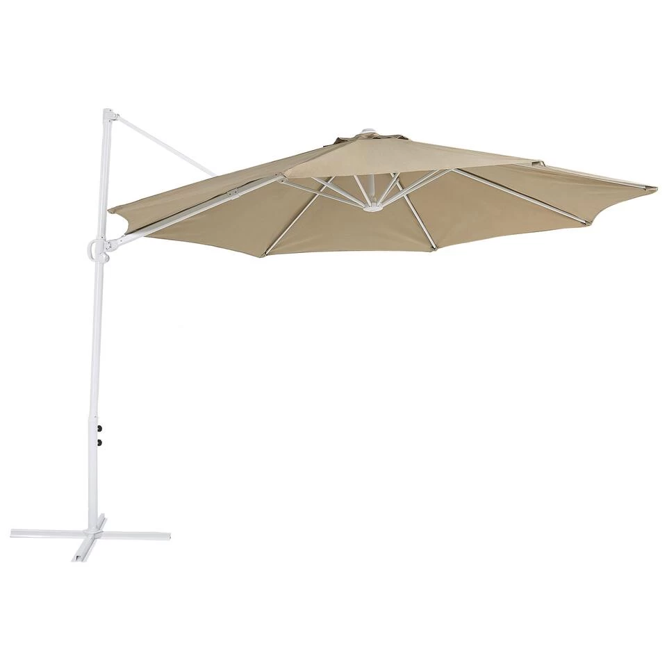 Beliani Cantilever Parasol SAVONA II - Beige Polyester 3 Beliani Cantilever Parasol SAVONA II - Beige Polyester