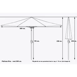 Platinum Riva Parasol 3 M. Antraciet 9 Platinum Riva Parasol 3 M. Antraciet -Buitenparasol Winkel 1000073230 0103