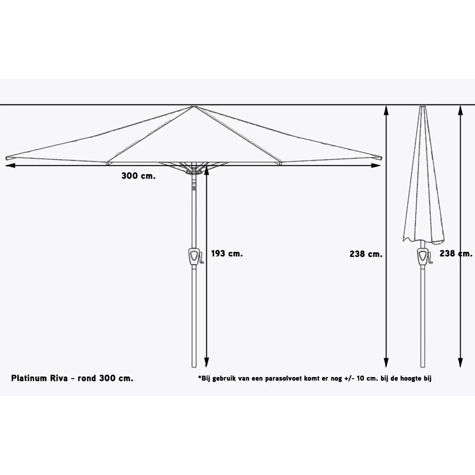 Platinum Riva Parasol 3 M. Antraciet 6 Platinum Riva Parasol 3 M. Antraciet - Afbeelding 4
