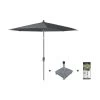 Platinum Riva Stokparasol 3 M. Rond - Antraciet Met Voet En Hoes 1 Platinum Riva Stokparasol 3 M. Rond - Antraciet Met Voet En Hoes -Buitenparasol Winkel 1000073231