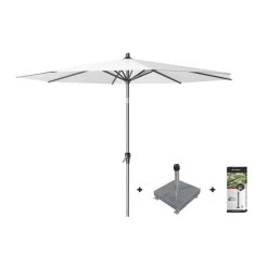 Platinum Riva Stokparasol 3 M. Rond - White Met Voet En Hoes