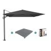 Platinum Challenger Premium T2 3.5x2.6 M - Faded Black + Voet En Hoes -Buitenparasol Winkel 1000073273