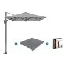 Platinum Voyager Zweefparasol T1 3x2 M. - Light Grey Met Voet En Hoes