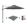 Platinum Voyager Ronde Zweefparasol T1 3 M. - Antraciet + Voet En Hoes -Buitenparasol Winkel 1000073294
