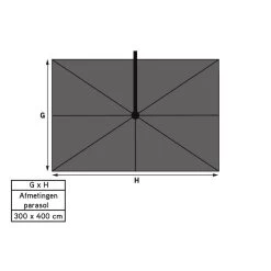 Platinum Challenger Zweefparasol T1 Premium 4x3 M. - Manhattan Grey -Buitenparasol Winkel 1000073297 0103