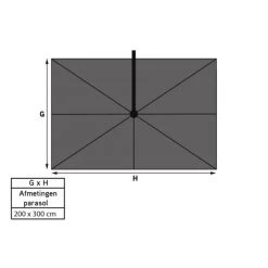 Platinum Voyager Zweefparasol T1 3x2 M. - Taupe Met Voet En Hoes -Buitenparasol Winkel 1000073314 0103