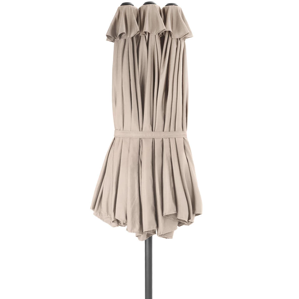 Tectake - Dubbele Parasol Silia - Terrasparasol - Beige 5 Tectake - Dubbele Parasol Silia - Terrasparasol - Beige - Afbeelding 3