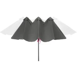 Tectake - Dubbele Parasol Silia - Terrasparasol Zonwering - Grijs 9 Tectake - Dubbele Parasol Silia - Terrasparasol Zonwering - Grijs -Buitenparasol Winkel 1000078078 0103