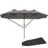 Tectake - Dubbele Parasol Silia - Terrasparasol Zonwering - Grijs -Buitenparasol Winkel 1000078078