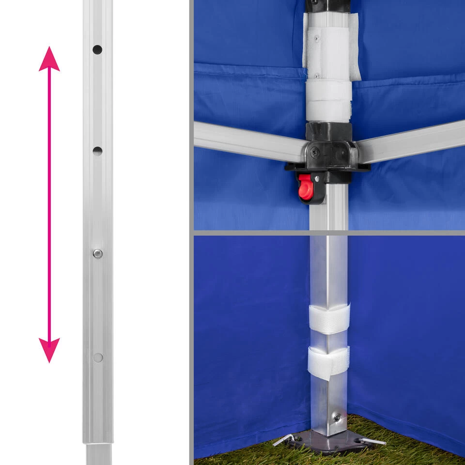 Tectake - Partytent 3x3 M. Opvouwbaar -4 Wanden- Blauw 6 Tectake - Partytent 3x3 M. Opvouwbaar -4 Wanden- Blauw - Afbeelding 4