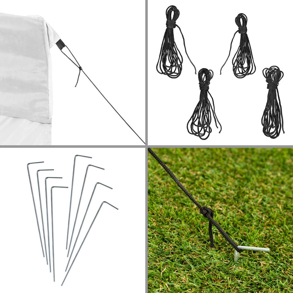 Tectake - Partytent 3x3 M. Opvouwbaar - 2 Wanden - Wit 6 Tectake - Partytent 3x3 M. Opvouwbaar - 2 Wanden - Wit - Afbeelding 4