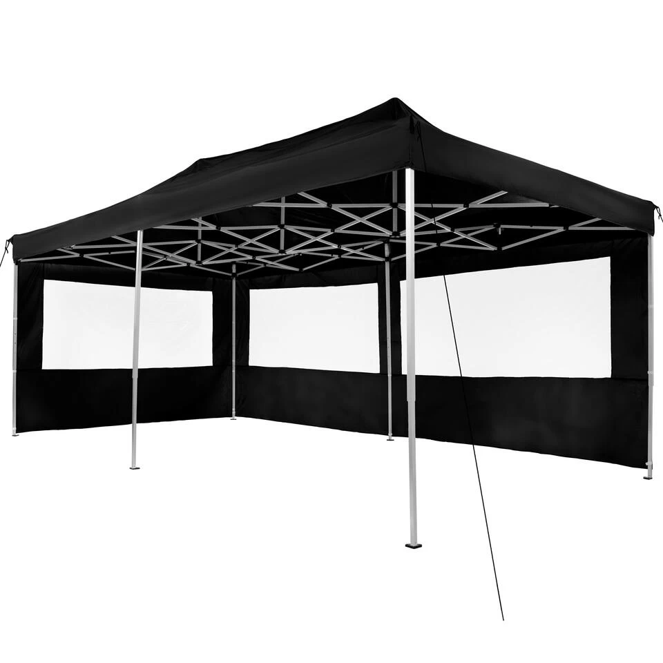 Tectake - Partytent 3x6 M. Opvouwbaar- 4 Wanden- Zwart 5 Tectake - Partytent 3x6 M. Opvouwbaar- 4 Wanden- Zwart - Afbeelding 3