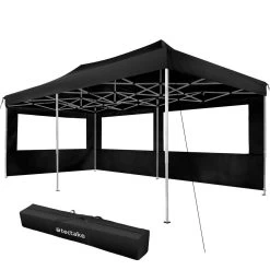 Tectake - Partytent Viola 3x6 M Met 2 Zijdelen Zwart