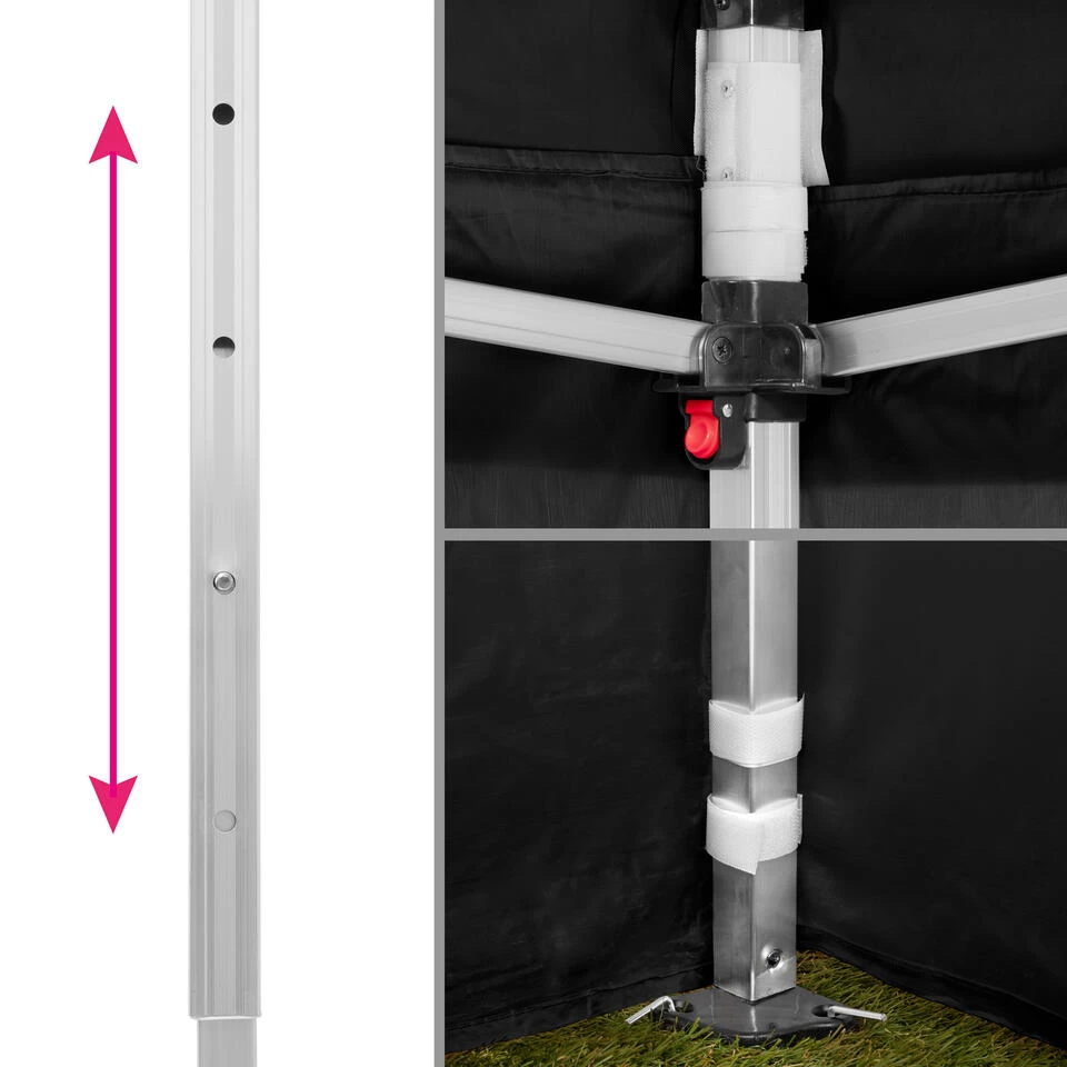 Tectake - Partytent 3x3 M. Opvouwbaar -4 Wanden -zwart 6 Tectake - Partytent 3x3 M. Opvouwbaar -4 Wanden -zwart - Afbeelding 4