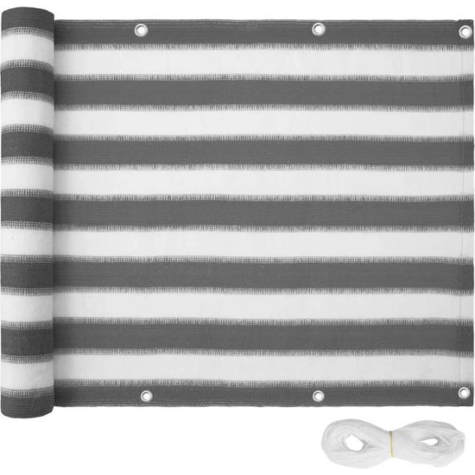 Tectake - Balkonscherm - Variant 2 - 75 Cm Wit/grijs 3 Tectake - Balkonscherm - Variant 2 - 75 Cm Wit/grijs