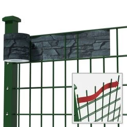 Tectake - Privacyfolie Voor Hek/tuinscherm - 35 M - 19 Cm Hoog - Leisteenlook -Buitenparasol Winkel 1000086068 0104
