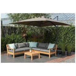 Exotan Parasol Buiten Roma - Aluminium - Taupe - 265x300x300 -Buitenparasol Winkel 1000088230 0103