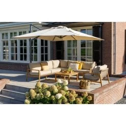 Exotan Parasol Buiten Roma - Aluminium - Zand - 265x300x300 -Buitenparasol Winkel 1000088234 0103