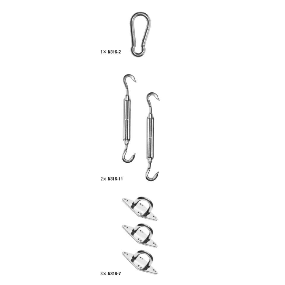Nesling Schaduwdoek Bevestigingsset Driehoek 6 Nesling Schaduwdoek Bevestigingsset Driehoek - Afbeelding 4